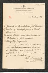 k.k. naturhistorisches Hofmuseum, Intendanzakten 1885-1896 (Hauer), Aktenzahl Z.325.e/1889, Seite 1